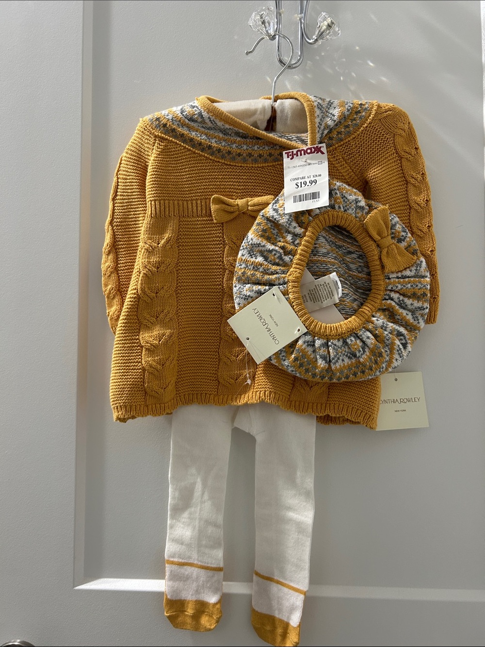 Cynthia Rowley Mustard Knit Cowl Sweater with Matching Beret